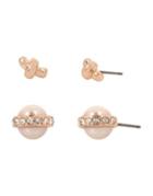 Kenneth Cole New York Knots And Pearls Set Of Two Faux Pearl And Crystal Stud Earrings