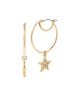 Bcbgeneration Star Goldtone & Crystal Charm Hoop Earrings