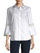 Calvin Klein Quarter-sleeve Button-down Shirt