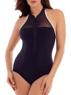 Miraclesuit Zip-accented One-piece Swimsuit