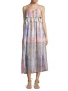 Design Lab Lord & Taylor Printed Tassel Midi Dress