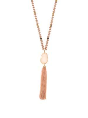 Lonna & Lilly Agate Tassel Pendant Necklace