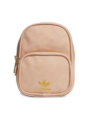 Adidas Mini Logo Faux Suede Backpack