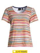 Rafaella Petite Striped Scoop Neck T-shirt