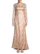 Eliza J Sequin Lace Gown