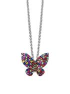 Effy Multi-rainbow Sapphire Butterfly Pendant Necklace