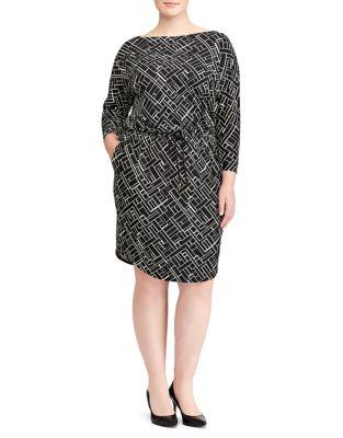 Lauren Ralph Lauren Plus Geometric-print Stretch Jersey Dress