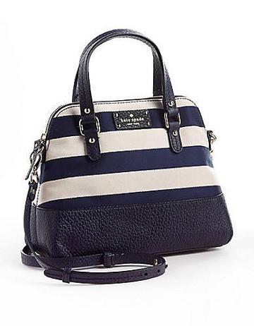 Kate Spade New York Grove Court Striped Maise Leather Crossbody Satchel Bag