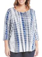 Karen Kane Plus Crocodile Three-quarter Sleeve Tee