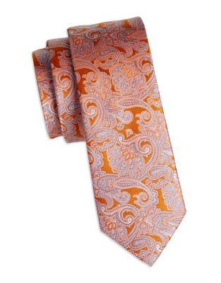 Tallia Orange Textured Silk Tie