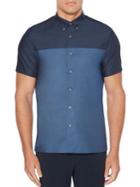 Perry Ellis Colorblock Short-sleeve Cotton Button-down Shirt