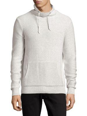 Black Brown Stretch Drawstring Cotton Hoodie