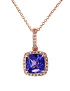 Effy Final Call Tanzanite, Diamond And 14k Rose Gold Pendant Necklace