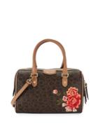 Calvin Klein Floral Embroidered Monogram Satchel