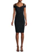 Eliza J Sparkle Cold-shoulder Sheath Dress