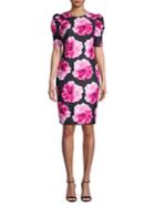 Calvin Klein Poof Sleeve Floral Sheath Dress