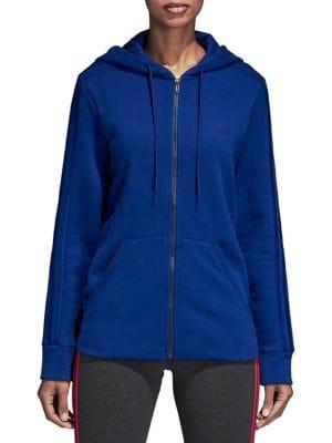 Adidas Core/neo Fleece Three-stripe Zip Hoodie