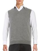 Black Brown Merino Wool Sweater Vest