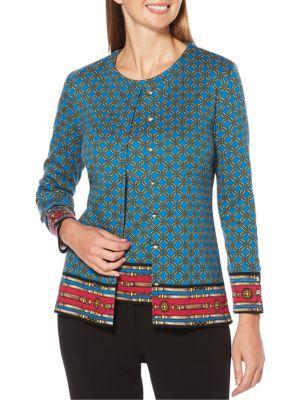 Rafaella Printed Cotton Cardigan