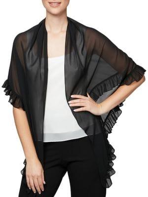 Alex Evenings Ruffle-trimmed Shawl