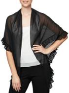Alex Evenings Ruffle-trimmed Shawl