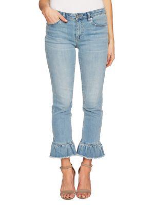 Cece Cropped Ruffle Jeans
