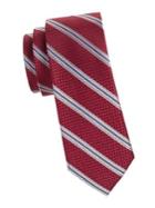 Black Brown Silk Textured Stripe Tie