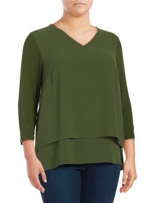 Michael Michael Kors Plus Plus Layered Hem Tee