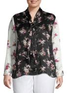 Vince Camuto Plus Long-sleeve Floral Top