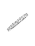 Lord & Taylor Sterling Silver And Crystal Eternity Band Ring
