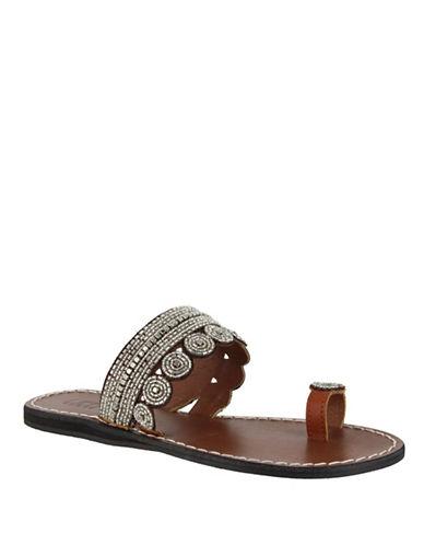 Mia Athens Leather Toe Ring Sandals