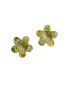 Lord & Taylor Flower Stud Earrings In 14k Tri Tone Gold