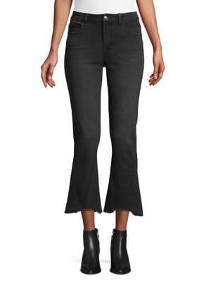 Kensie Jeans Ramona Flared Raw-edge Cropped Jeans