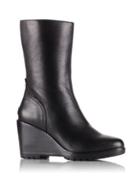 Sorel After Hours Leather Mid Wedge Booties