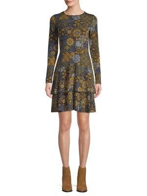 Michael Michael Kors Patchwork Flounce-hem Dress