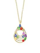 Effy Watercolors Diamond, Sapphire And 14k Yellow Gold Pendant Necklace