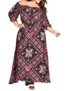 City Chic Plus Road Trip Floral Maxi Dress