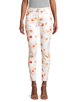 7 For All Mankind High-rise Floral Ankle Skinny Jeans