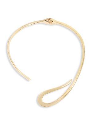 Robert Lee Morris Soho Mosaic Goldtone Sculptural Loop Hinged Collar Necklace
