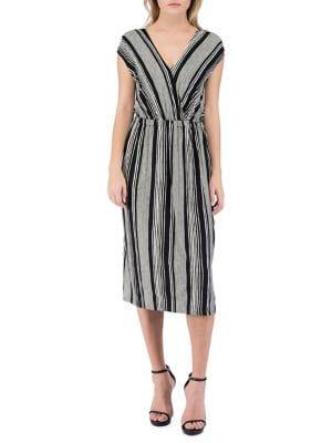 B Collection By Bobeau Danielle Surplice Midi A-line Dress