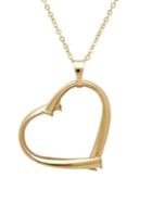 Lord & Taylor 14k Italian Gold Open Heart Pendant Necklace