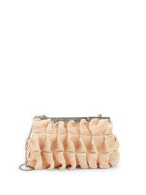 La Regale Pleated Ruffle Clutch