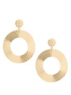 Design Lab Hammered Goldtone Drop Earrings