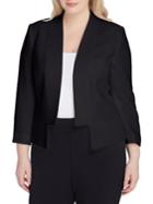 Tahari Arthur S. Levine Plus Step Hem Open Front Jacket