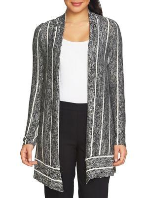 Chaus Marled Stripe Long-sleeve Cardigan