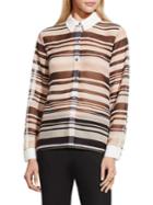 Vince Camuto Striped Point-collared Blouse