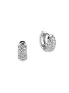 Cz By Kenneth Jay Lane Rhodium-plated And Cubic Zirconia Pave Huggie Earrings