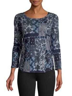 Lucky Brand Patterned Graphic Top