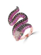 Effy Diamond, Semi-precious, Multi-stone And 14k Rose Gold Snake Ring