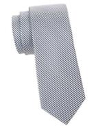 Black Brown Tonal Stripe Silk-cotton Tie
